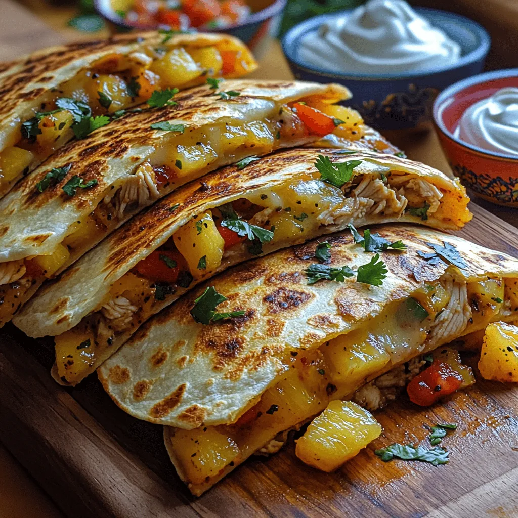 When it comes to creating a meal that tantalizes the taste buds and showcases a unique blend of flavors, Zesty Pineapple Chicken Quesadillas stand out as a delightful option. This dish is a vibrant combination of sweet, juicy pineapple, tender chicken, and gooey melted cheese, all encased in a warm tortilla. The mix of savory and sweet has made this recipe increasingly popular in modern kitchens, as home cooks explore adventurous flavor pairings that break free from traditional norms.