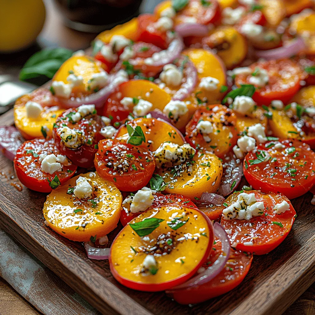 As the warm sun casts its golden glow across lush gardens, summer offers a cornucopia of fresh produce just waiting to be celebrated. One of the most delightful ways to embrace the season is through a vibrant salad that captures the essence of summer in every bite. Enter the Peach and Tomato Salad—a dish that harmoniously blends the sweet, juicy flavors of ripe peaches with the tangy richness of heirloom tomatoes. This colorful salad is not only visually stunning but also provides a refreshing respite from the heat, making it the perfect addition to picnics, barbecues, or a light lunch.