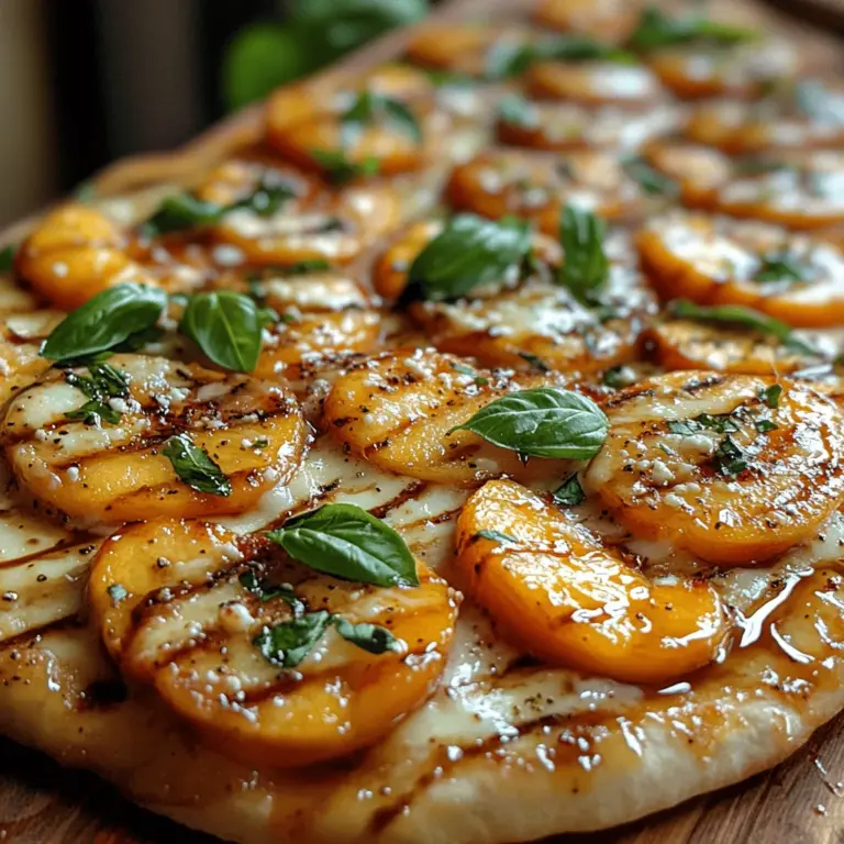 As summer graces us with its warmth, the culinary landscape transforms into a vibrant tapestry of fresh produce and sun-kissed flavors. Among the many delightful offerings of the season, grilled peach flatbreads stand out as a remarkable choice for both casual family dinners and summertime gatherings. This dish embodies the perfect harmony of sweet and savory flavors, making it a crowd-pleaser that everyone will love. Imagine biting into a warm, soft flatbread topped with juicy, caramelized peaches, creamy cheese, and fragrant herbs—a combination that sings of summer in every mouthful.