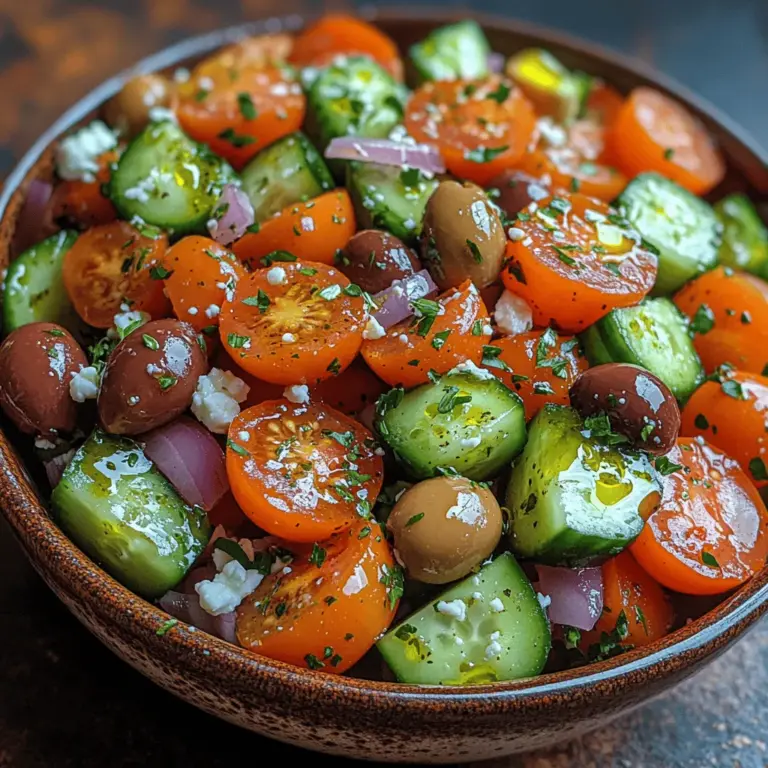 Greek salads have long been celebrated for their vibrant flavors and fresh ingredients, making them a staple in Mediterranean cuisine. The perfect combination of crisp vegetables, tangy feta cheese, and briny olives creates a dish that is as visually appealing as it is delicious. Among the myriad of Greek salad variations, the Zesty Greek Cucumber Tomato Salad stands out as a particularly refreshing choice, ideal for warm weather and social gatherings. This salad not only embodies the essence of Mediterranean cooking but also showcases the importance of utilizing fresh, seasonal ingredients.
