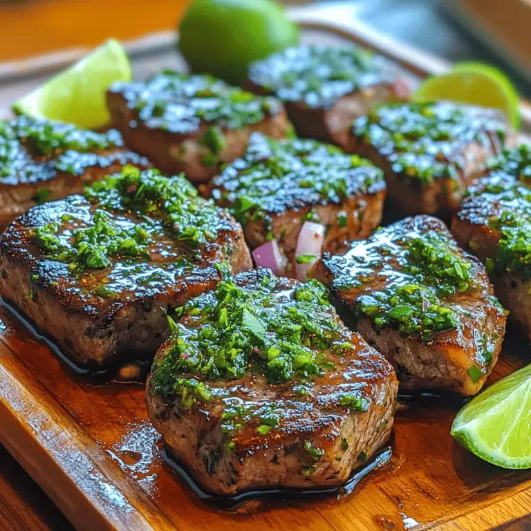 Chimichurri steak bites are a culinary delight that combines the boldness of marinated meat with the fresh, herbaceous zing of chimichurri sauce. This dish not only captures the essence of vibrant flavors but also presents beautifully, making it a standout choice for any meal. Whether you’re hosting a casual weeknight dinner or planning an elaborate festive gathering, these steak bites can elevate your dining experience. Their versatility allows them to fit seamlessly into a variety of occasions, from backyard barbecues to elegant dinner parties.