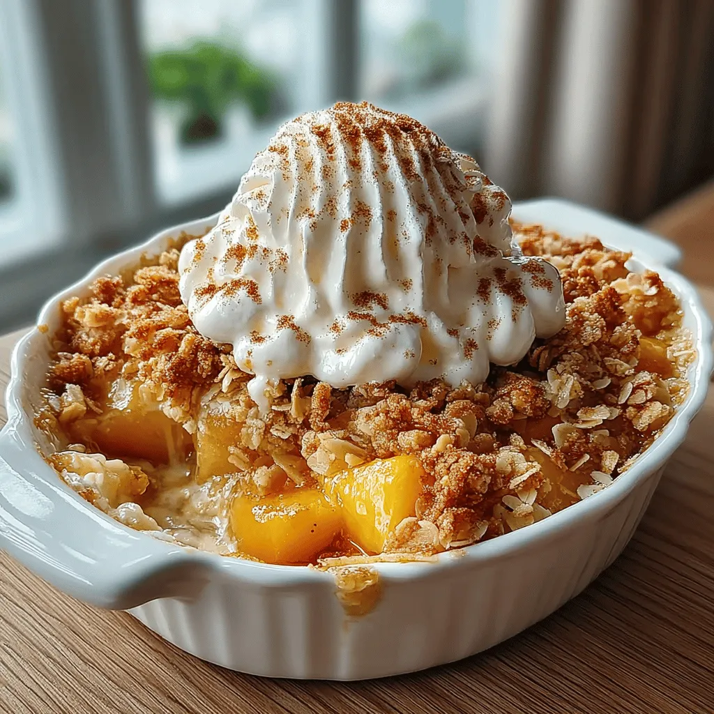 As the summer sun warms the days and the air fills with the sweet scents of seasonal fruits, there's no better time to indulge in a dessert that captures the essence of the season. Enter the Tropical Coconut Peach Crisp, a delightful fusion of juicy, ripe peaches and the rich, tropical flavor of coconut. This dessert not only showcases the best of summer’s bounty but also brings a comforting touch to any gathering, making it an ideal choice for family reunions, picnics, and special occasions.