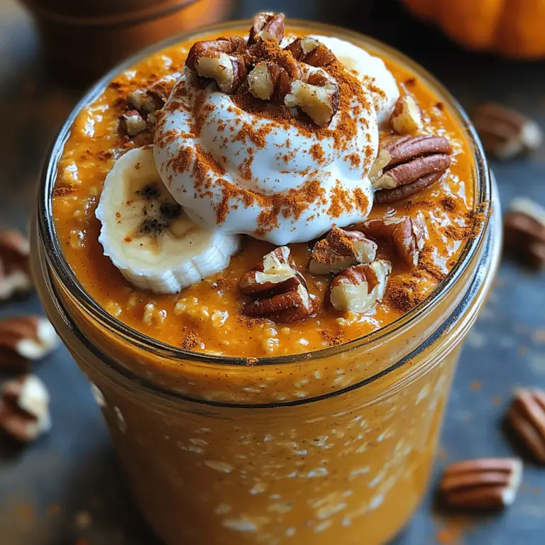 As the leaves begin to change and the air turns crisp, the culinary world shifts its focus to the comforting flavors of fall. One beloved fall-inspired dish that captures the essence of the season is Spiced Pumpkin Pie Overnight Oats. This delightful breakfast combines the creamy texture of oats with the warm, inviting flavors of pumpkin pie, making it an ideal choice for those chilly mornings. Not only is this recipe easy to prepare, but it also offers a nutritious start to your day, packed with fiber, vitamins, and minerals.