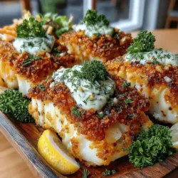 Crispy Panko Baked Cod with Herb Sauce