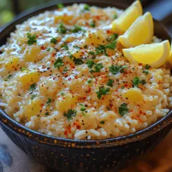 If you're on the lookout for a dish that perfectly balances zesty, creamy, and aromatic flavors, the Zesty Creamy Lemon Garlic Rice Bowl is an excellent choice. This delightful bowl combines the comforting essence of rice with the uplifting brightness of lemon and the richness of cream, making it a versatile option for both a satisfying main course and a complementary side dish. Whether you’re serving it alongside grilled chicken, seafood, or fresh vegetables, this dish is sure to elevate any meal with its vibrant profile.