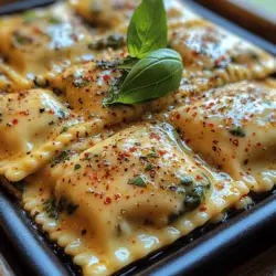 Indulgent Creamy Garlic Spinach Ravioli Recipe