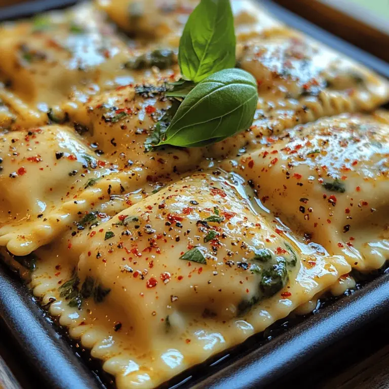 In the realm of comfort food, few dishes evoke as much warmth and satisfaction as a creamy pasta. This Indulgent Creamy Garlic Spinach Ravioli recipe is a delightful blend of rich flavors that combines the delicate taste of spinach and ricotta ravioli with a luscious garlic cream sauce. The result is a dish that is not only indulgent but also carries a hint of nutritional benefits, making it a perfect choice for both weeknight dinners and special occasions. As you savor each bite, you will appreciate how the creamy texture and aromatic garlic enhance the overall experience, turning a simple meal into a gourmet delight.