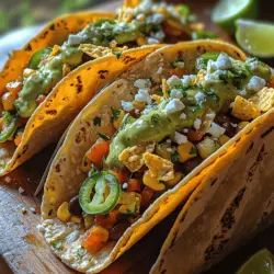 In recent years, the culinary landscape has witnessed a significant shift towards plant-based diets, driven by a growing awareness of health and environmental sustainability. This trend has led to an increased demand for delicious vegetarian options that do not compromise on flavor. Enter Spicy Crunchy Veggie Tacos—a vibrant, mouthwatering dish that exemplifies how healthy eating can also be a delightful experience. These tacos combine an array of fresh vegetables with bold spices, delivering a burst of flavor in every bite. They are not only easy to prepare but also versatile enough to suit any occasion, whether it’s a casual weeknight dinner or a festive gathering with friends.