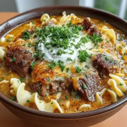 Savory Slow Cooker French Onion Beef & Noodles