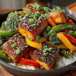 Sticky Honey Garlic Tofu Stir Fry