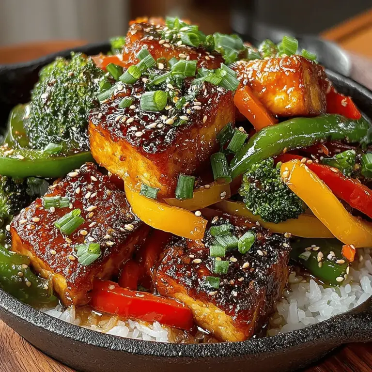 Sticky Honey Garlic Tofu Stir Fry is a vibrant and flavorful dish that beautifully showcases the versatility of tofu. This recipe balances the sweet notes of honey with the savory umami of soy sauce, creating a delightful harmony that tantalizes the taste buds. The addition of fresh vegetables not only enhances the nutritional profile of the dish but also adds a burst of color and texture, making it visually appealing and satisfying.