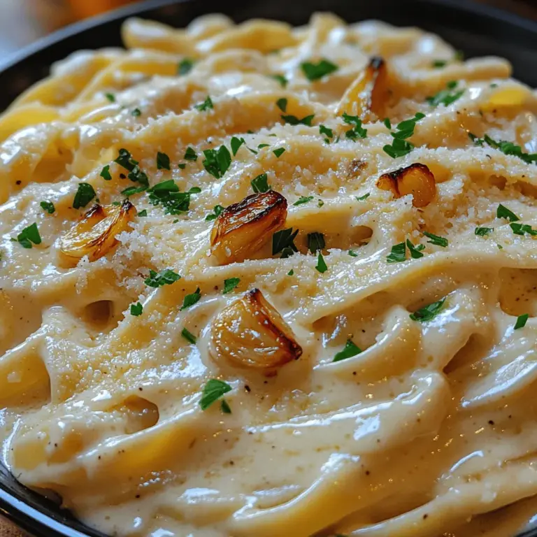 Creamy Roasted Garlic Alfredo Pasta is a dish that strikes the perfect balance between indulgence and comfort, promising a rich, velvety experience with every bite. This classic Italian-inspired recipe has transcended its humble origins to become a beloved staple in kitchens around the world. Its creamy sauce, combined with the aromatic allure of roasted garlic, makes it a standout choice for a variety of occasions—whether it’s a cozy family dinner, an intimate gathering with friends, or even a celebratory feast.