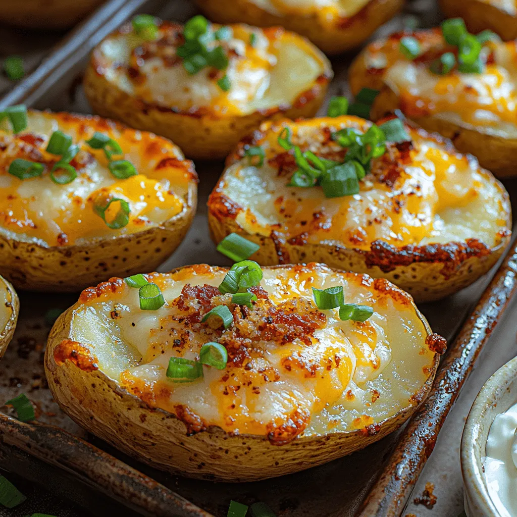 Potato skins have long been celebrated as a beloved appetizer or snack, drawing people together with their irresistible combination of crispy texture and rich flavor. These delectable morsels serve as a canvas for creativity, allowing chefs and home cooks alike to experiment with a variety of toppings and seasonings. Among the numerous variations, the Crunchy Twilight Garlic Potato Skins recipe stands out, offering an enticing blend of crunchy texture, robust garlic flavor, and cheesy goodness that is sure to please any crowd.