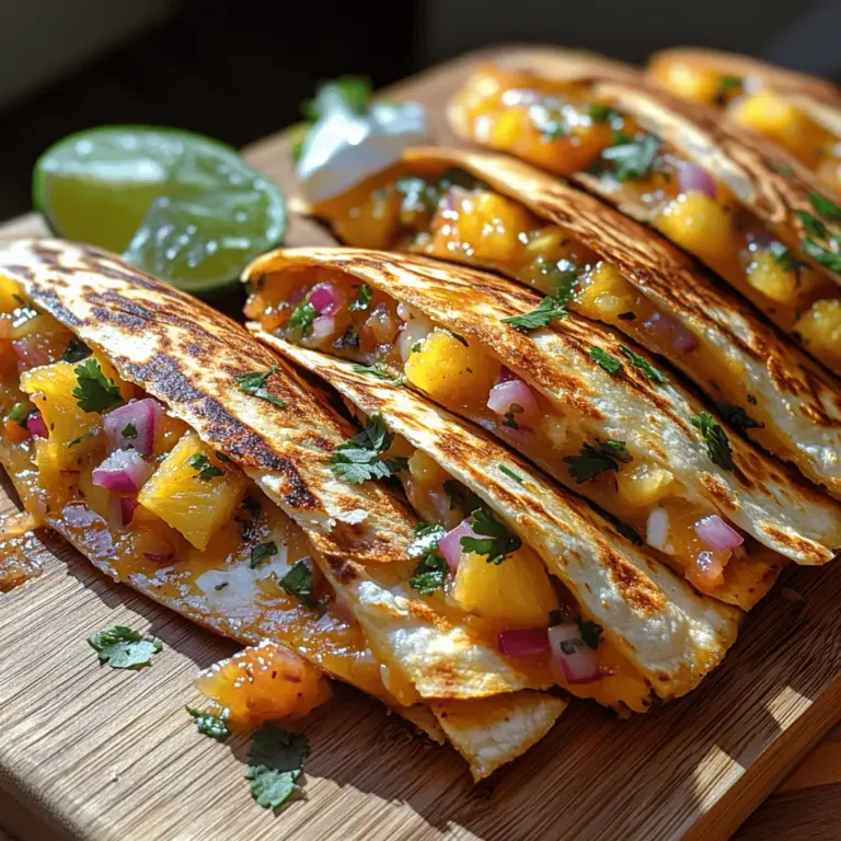 1. Tortillas: - Description: The base of any quesadilla, tortillas can be made from corn or flour, each offering a distinct texture and flavor. Flour tortillas are soft and pliable, making them a popular choice for quesadillas. - Role in the Recipe: They serve as the vessel for the fillings, providing structure and a chewy texture when cooked.