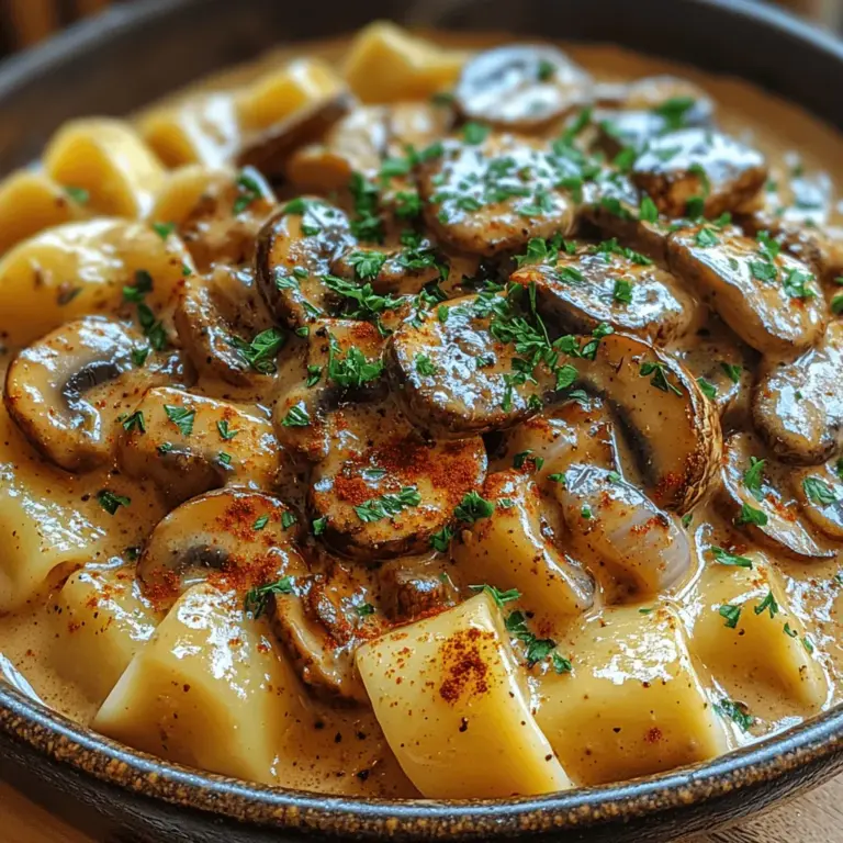 Creamy Mushroom Stroganoff is more than just a dish; it’s a warm embrace on a plate, making it a perfect option for cozy family dinners or impressive gatherings with friends. This recipe offers a deliciously rich flavor profile that appeals to both vegetarians and mushroom enthusiasts alike. With its creamy sauce enveloping soft egg noodles and a medley of sautéed mushrooms, this meal is not only comforting but also incredibly satisfying. What sets it apart is its versatility; you can easily customize it with different types of mushrooms or add your favorite vegetables to create a dish that suits any palate.