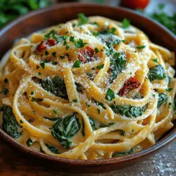 Cooking pasta to an al dente texture is crucial for achieving the perfect Creamy Spinach Pasta Alfredo. Al dente, which translates to "to the tooth" in Italian, refers to pasta that is cooked until it is firm to the bite. This method ensures that the pasta holds its shape and provides a pleasant texture, which complements the creaminess of the Alfredo sauce.