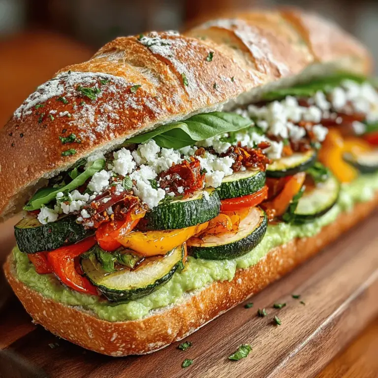 The Zesty Italian Veggie Sandwich is a vibrant and flavorful plant-based meal that elevates the simple concept of a sandwich into a culinary experience. Bursting with fresh ingredients and zesty flavors, this sandwich offers a delightful combination of textures and tastes, making it an ideal choice for anyone seeking a nutritious, meatless option. As vegetarian and vegan diets gain traction in modern culinary landscapes, the Zesty Italian Veggie Sandwich stands out as a delicious representation of what plant-based meals can offer.
